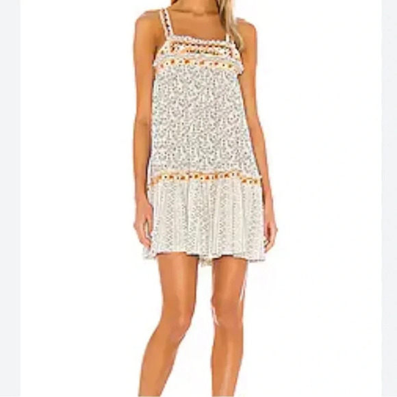 Free People Boarderline Tank Dress Linen Blend Ivory Size Medium - Picture 1 of 11